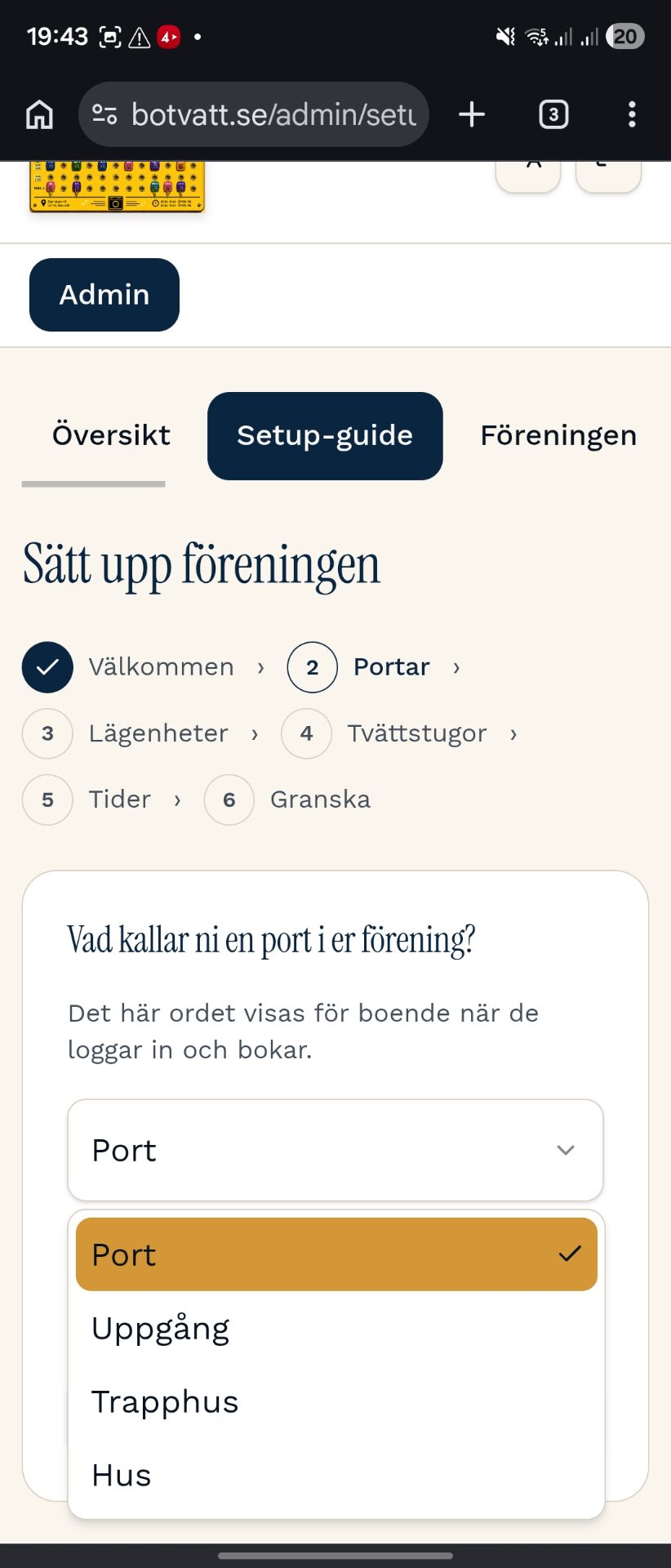 Välj vad ni kallar en port